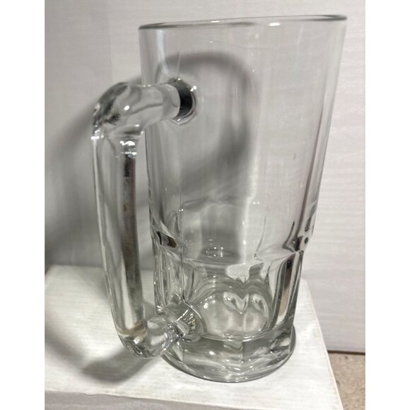 Glass Beer Mug 8" Tall Heavy-Duty Clear Handle Durable Classic Design 33oz - Picture 3 of 9